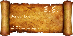 Bencz Ede névjegykártya