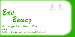 ede bencz business card